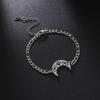 Cat Paw Charm Crescent Moon Bracelets for Women Figaro Box Chain Bracelet Celtic Knot Amulet Stainless Steel Trendy Jewelry Gift