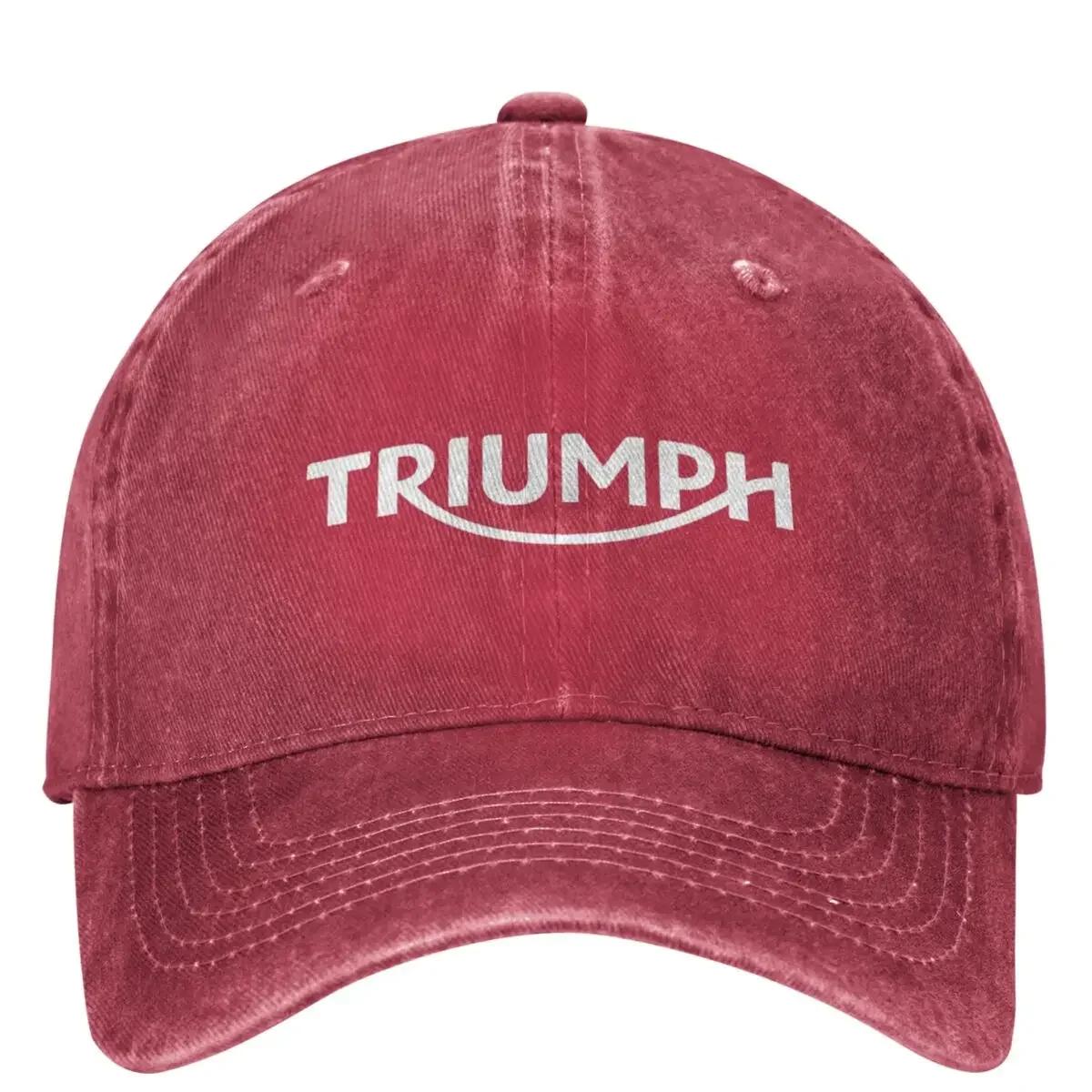 The best product for you Racing Triumphed Gewassen Baseballpet Motorfiets Casual Trucker Pet Zomer Unisex Tieners Outdoor Zonbescherming Baseballpetten Adjustable rood