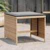 VidaXL Set of 4 Garden Stools with Cushions, Patio Chairs, Terrace Seats, Outdoor Furniture, Mixed Beige 365047