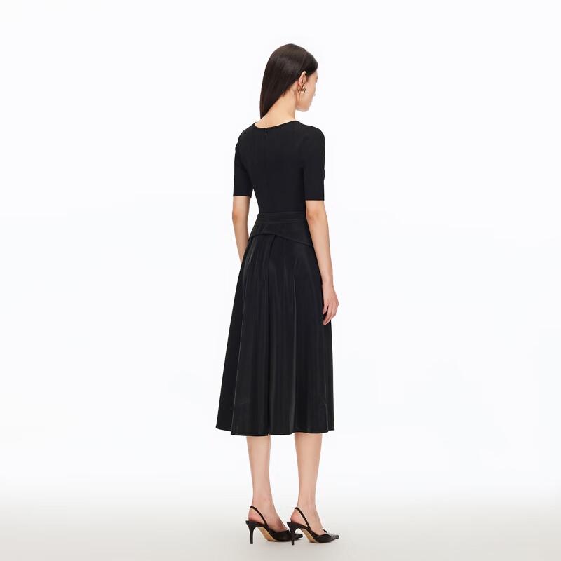 VEROMODA 2025 Fall A-Line Midi Dress with Detachable Waist Belt & Five-Quarter Sleeves