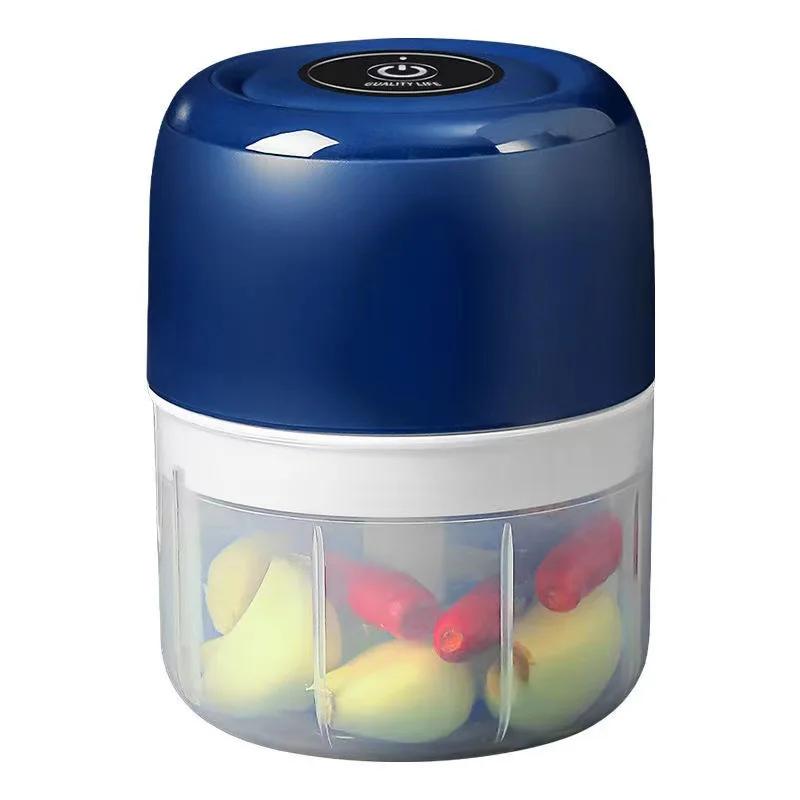 

250 мл беспроводной электрический мини-чесночница, 3-лезвийный бытовой кухонный инвентарь мясорубка перец вспомогательная машина для приготовления пищи CHINA&none синий