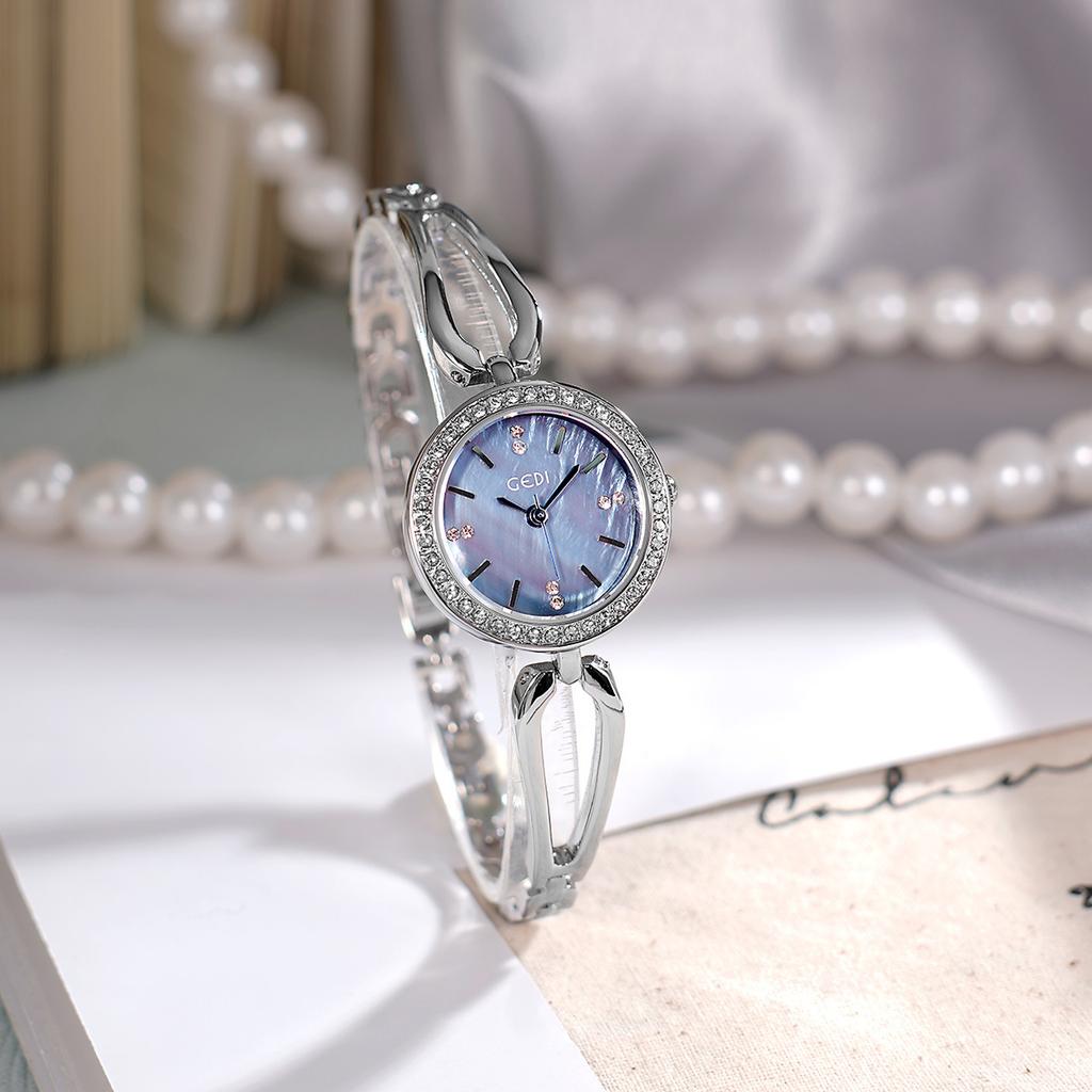 Fashion GEDI Top Brand Luxury Student Quartz Watch Crystal Rhinestones Alloy Waterproof Bracelet Women Versatile Accessory