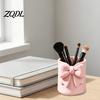 Stationery And Cosmetic Holder Storage Box with Bow Decor, 3D Printed Multifunctional Makeup Organizer, Organized Tool Durable Plastic Case