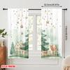 2 Stück, 2D-Flachdruck Vorhang Beliebtes Weihnachtsbaumdorf Feiertagsszene (3) Vielseitiges, strapazierfähiges Polyester (ohne Stange) Kunst