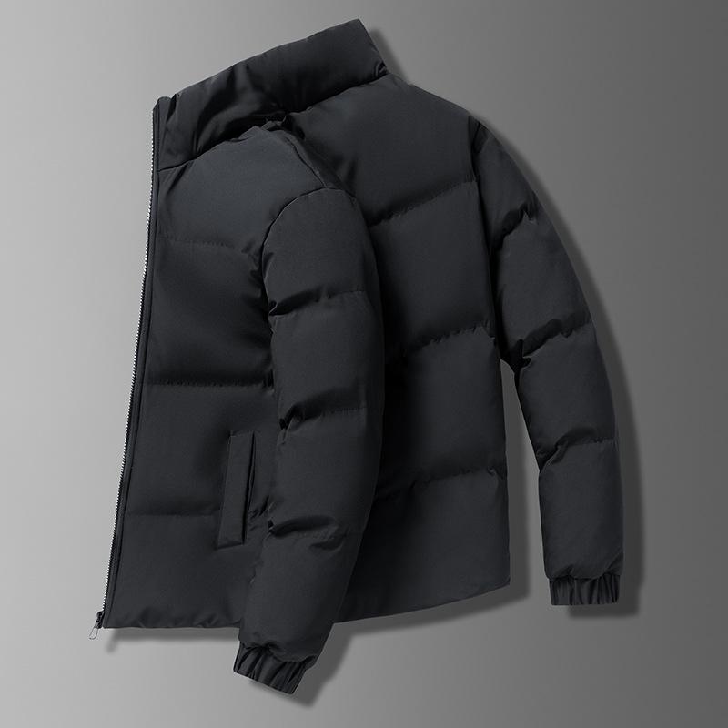 

Зимняя осенняя мужская куртка теплая плюшевая толстая стеганая куртка с воротником-стойкой повседневное пальто ветрозащитная куртка S чёрный