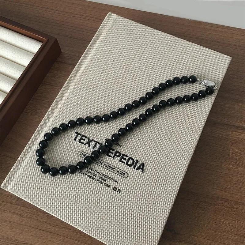 Red Black Beaded Auspicious Necklaces for Women Chinese Style Glass Beads Necklace Exquisite Elegant Choker  Accessories