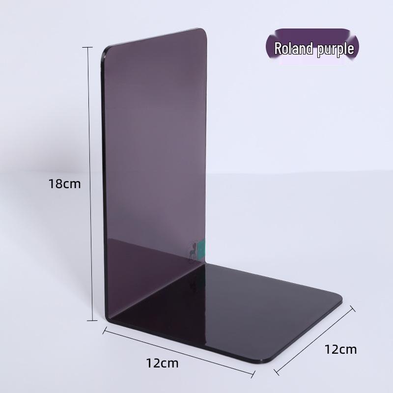 Transparent Acrylic L-Shaped Bookends: Thickened Book Clips for Desktop Bookshelf Storage