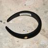 GLITZERNDES STÜCK SP CLASSIC SAMT HAARBAND-SCHWARZ Samt Logo Haarband