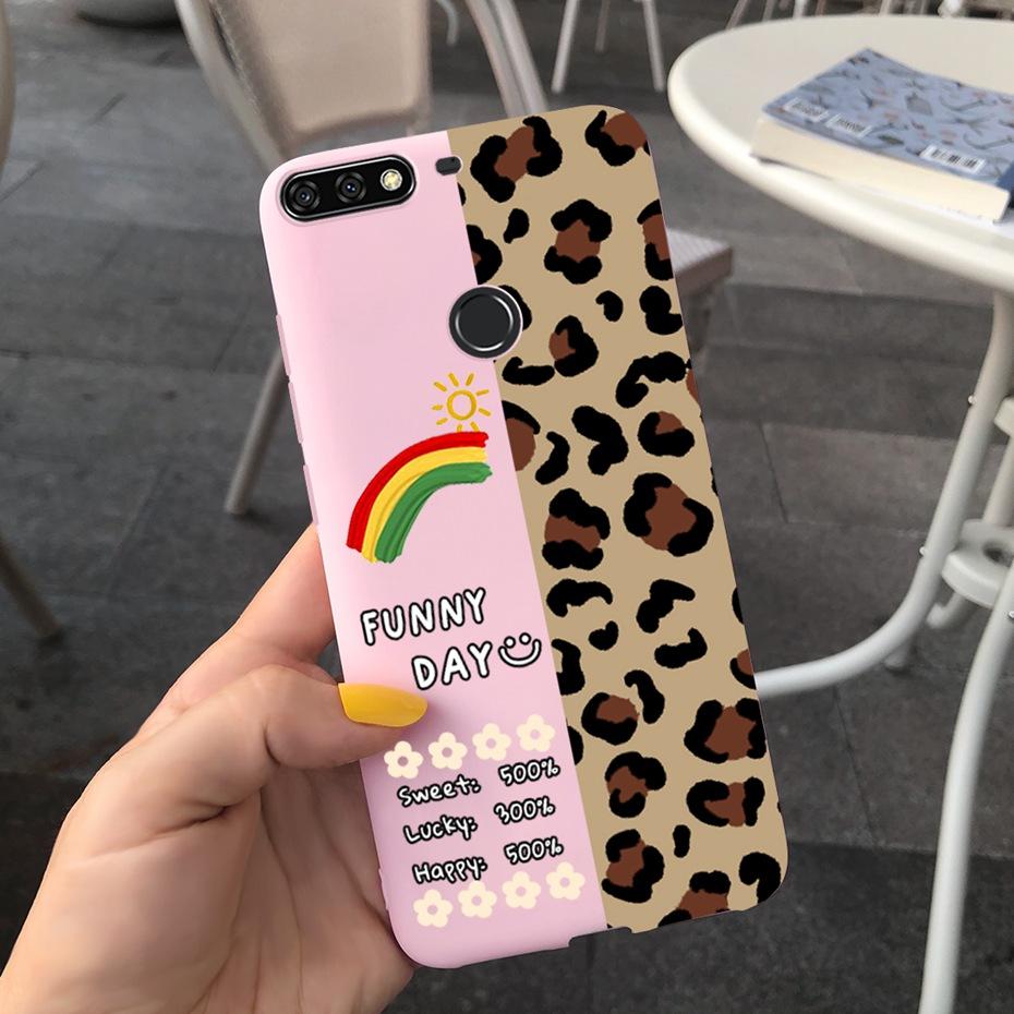 For Huawei Y7 Prime 2018 Lovely Printing Macaroon Silicone Soft Phone Case Back Cover For Huawei Y7 (2018) Y7Prime LDN-LX3 LX2
