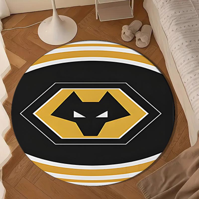 1PC Rug Wolves Football Club Emblem Round Mat Home Decor, Chair Rug For livingroom,Bedroom, Doormat Home Decor Birthday Gift Christmas Gifts