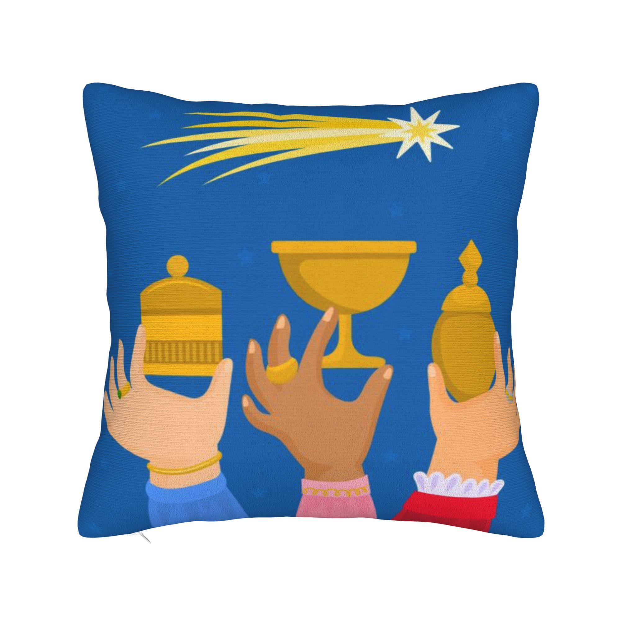 

Día de los Reyes Magos Epifanía Three kings Printed Pillowcases Cushion Cover Throw Pillow Cover Warm Zipper Multiple Sizes 12x12in 30X30cm