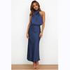 Spring and summer new high-end satin sleeveless dress fashionable and elegant temperament light evening dress