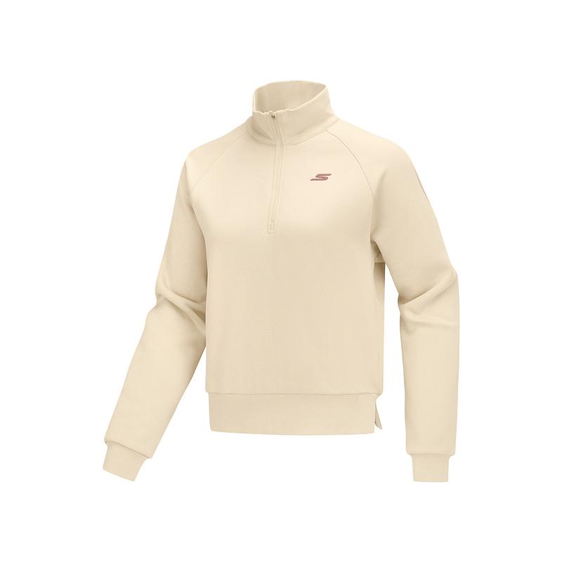Skechers Skin-Friendly Half High Neck Long Sleeve Sweatshirt Women tops P425W141-001J M