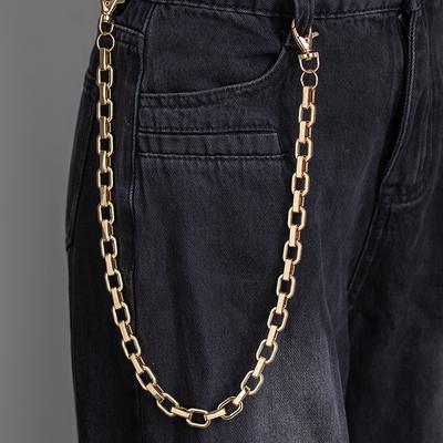 Chaîne de Jeans Métallique Punk Simple pour Homme Chaîne de Taille Hip Hop Tendance Personnalisée Accessoires Pendentif Épais pour Pantalon à Chaîne