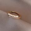 ZAKOL Korean Fashion Gold Color Round Small Zircon Open Ring Shiny Zircon Minimalist Women Daily Accessories