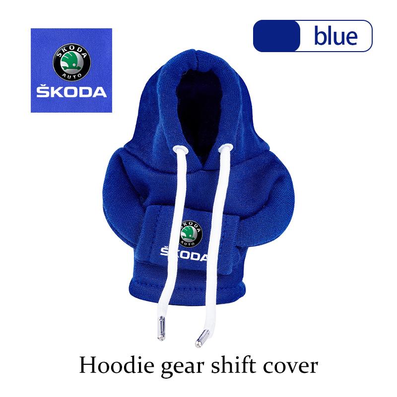 AAFO1 For Skoda Car Logo Gear Shift Knob Cover Hoodie Manual Gear Sweatshirt Decoration Kamiq MK3 Roomster Rapid Kodiaq Karoq Fabia