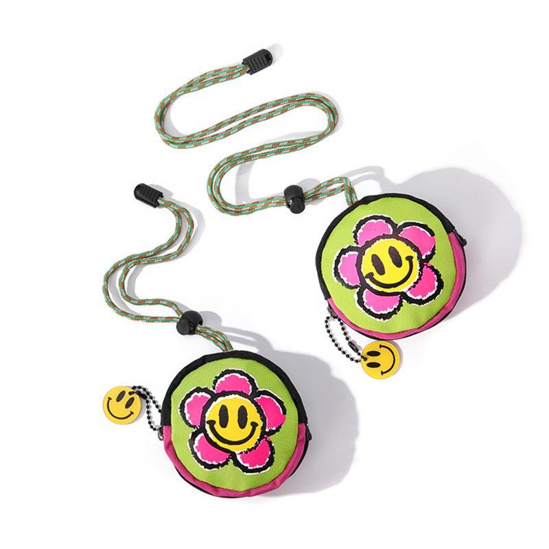 Original Niche Design Smiley Face Key Storage Bag Mini Lipstick Earphone Bag Neck Bag Pendant Tide