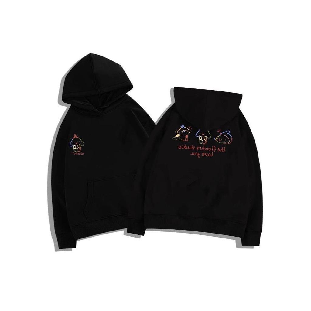 Gray Cartoon Puppy Hoodie for Men & Women - Autumn/Winter Loose Fit Korean Style Vibe