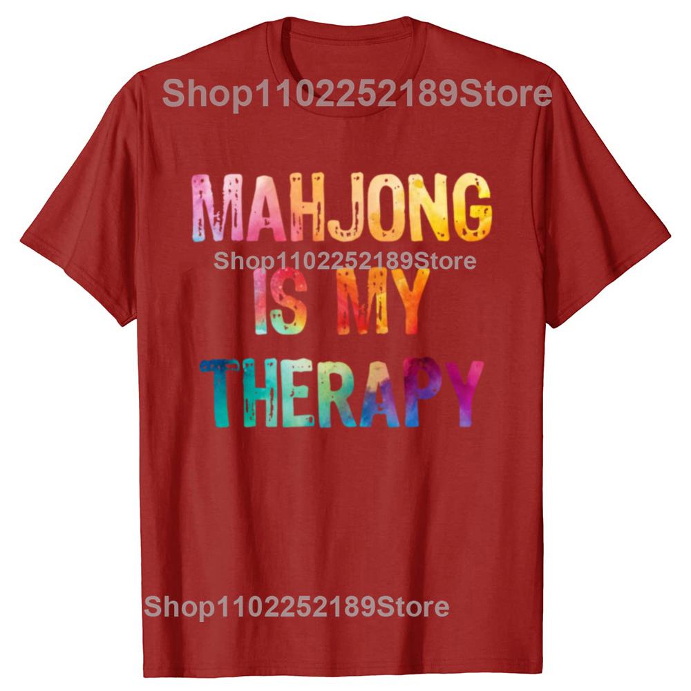Mahjong Is My Therapy Funny Gift Gift TShirt Christmas TShirt Graphic T Shirts Women Clothes Tops Mujer Harajuku S