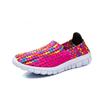 Scarpe da Spiaggia Estive da Ragazza con Treccia Pigre da Donna Colore Rosa Blu Intrecciate Casual Morbide Slip-on Scarpe Basse da Esterno Sneakers