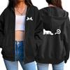 Womens Zipper Cardigan Hooded Sweatshirt Printing Outfits Fashion Casual Jogging Top Clothing Lady Versatile Sport Coat