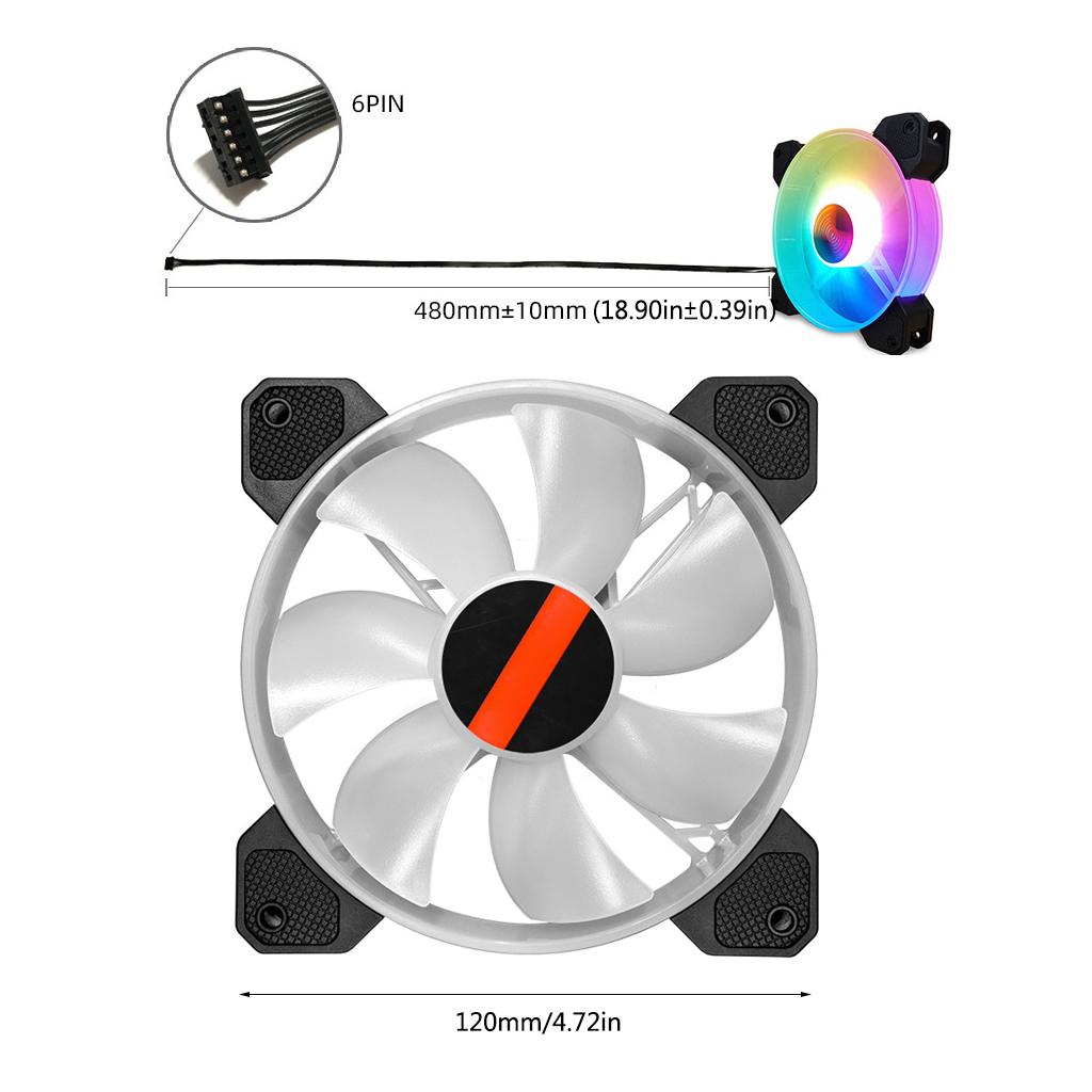 12cm Desktop PC Computer for Case Cooling Fan LED Lights Color Changing RGB Chassis Fan Controller Remote Control