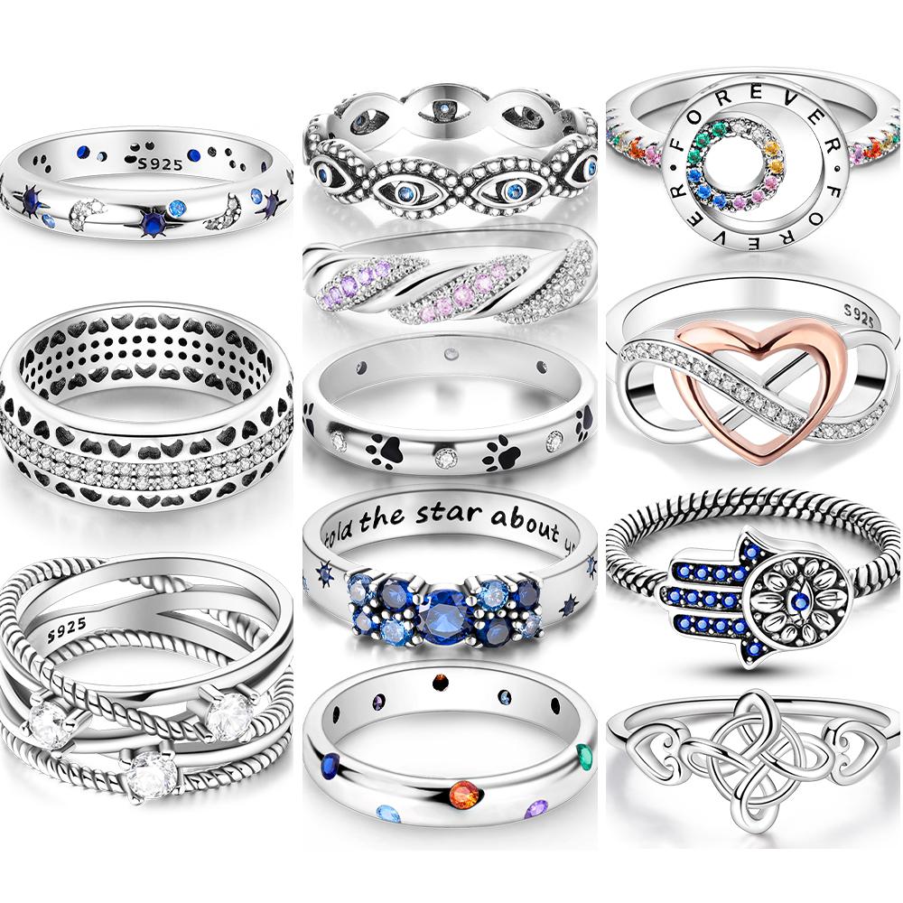 Sales 925 Silver Rings Infinite Love Star Moon For Women Original Silver 925 Wedding Ring Jewelry Gift