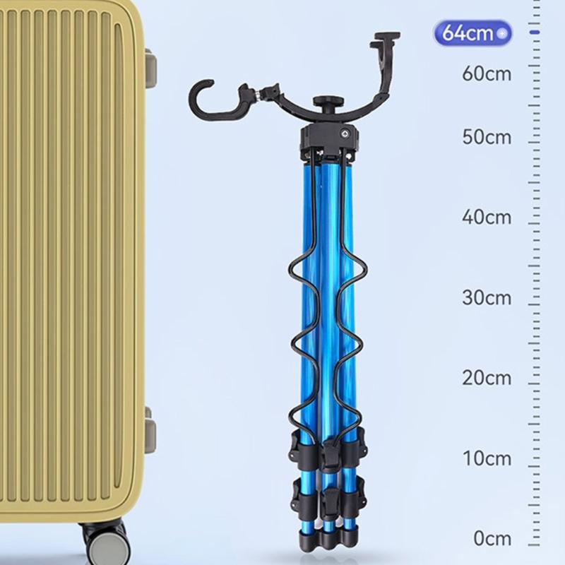 Fishing Rod Rest Tripod Stand Fishing Accessory Aluminum Folding Fishing Rod Tripod Bracket Height Adjustable Portable