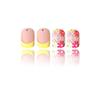 Uñas Postizas Cuadradas con Flores, Uñas Postizas Adhesivas en 12 Tamaños, 24 Unidades Puntas de Uñas Francesas para Decoraciones de Uñas DIY