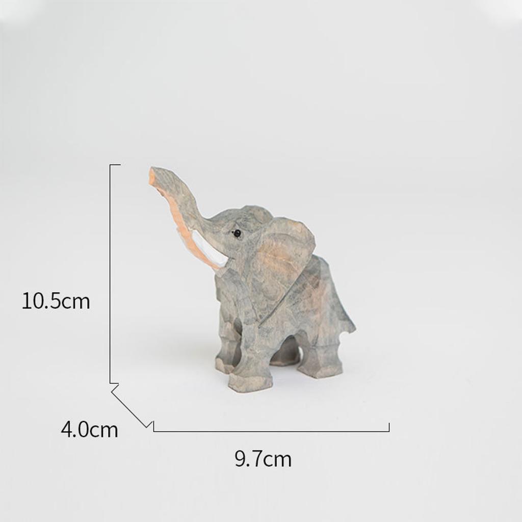 Hand-Carved Wooden Animal Statue Animals Figures Portable Animal Crafts Home Decoration for Table Bookshelf Fireplace Decor