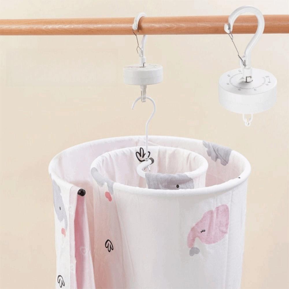 Automatic Rotating Drying Rack Save Space Storage Hook Portable Clothes Drying Rack  Bathroom
