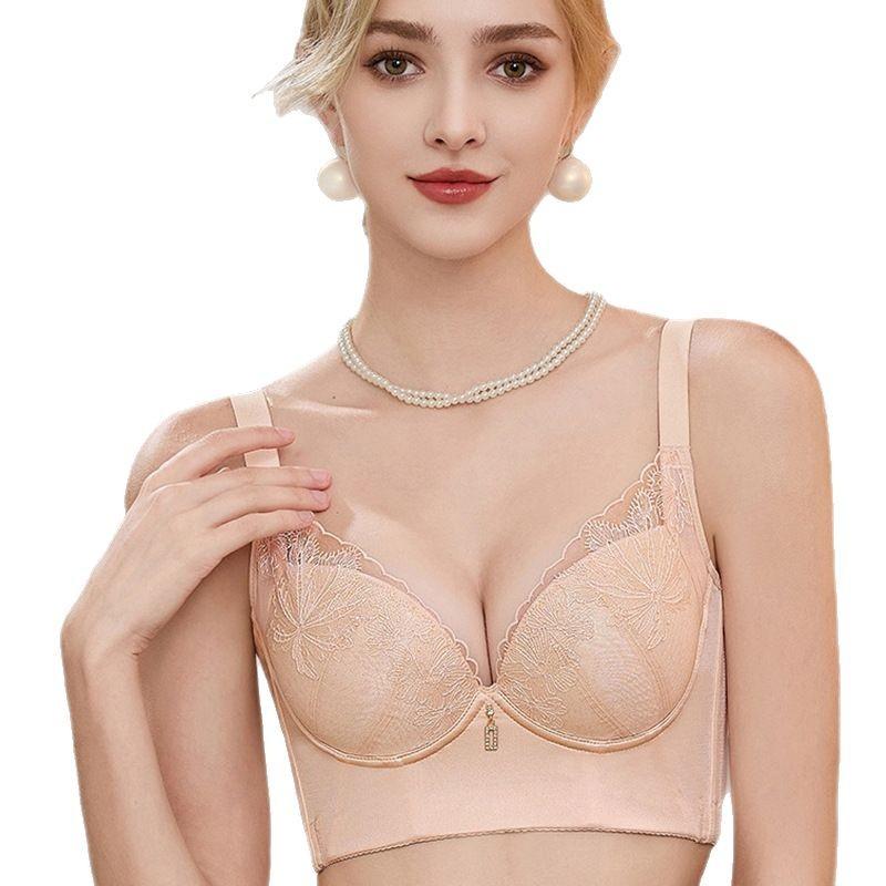 New Small Breasts Gather and Adjust Bras, Essential Oils, Thick Cups, Large Breasts Show Small Breasts, Anti-sagging Thin Cups, Underwear Women