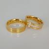 Anillos de Boda de Pareja Para Hombres Alianza del Amante Anillo Masculino Femenino Anillo de Aniversario Joyería de Acero Inoxidable Mujer Color Dorado