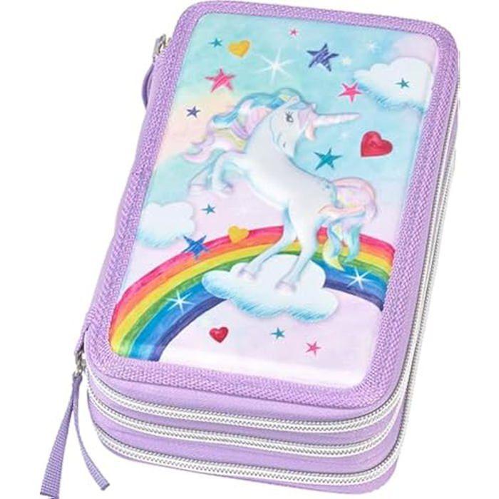 Trousse Scolaire - Faber-Castell - Dinosaure - 3 Sections - 18 Crayons - Pratique Pour Enfants