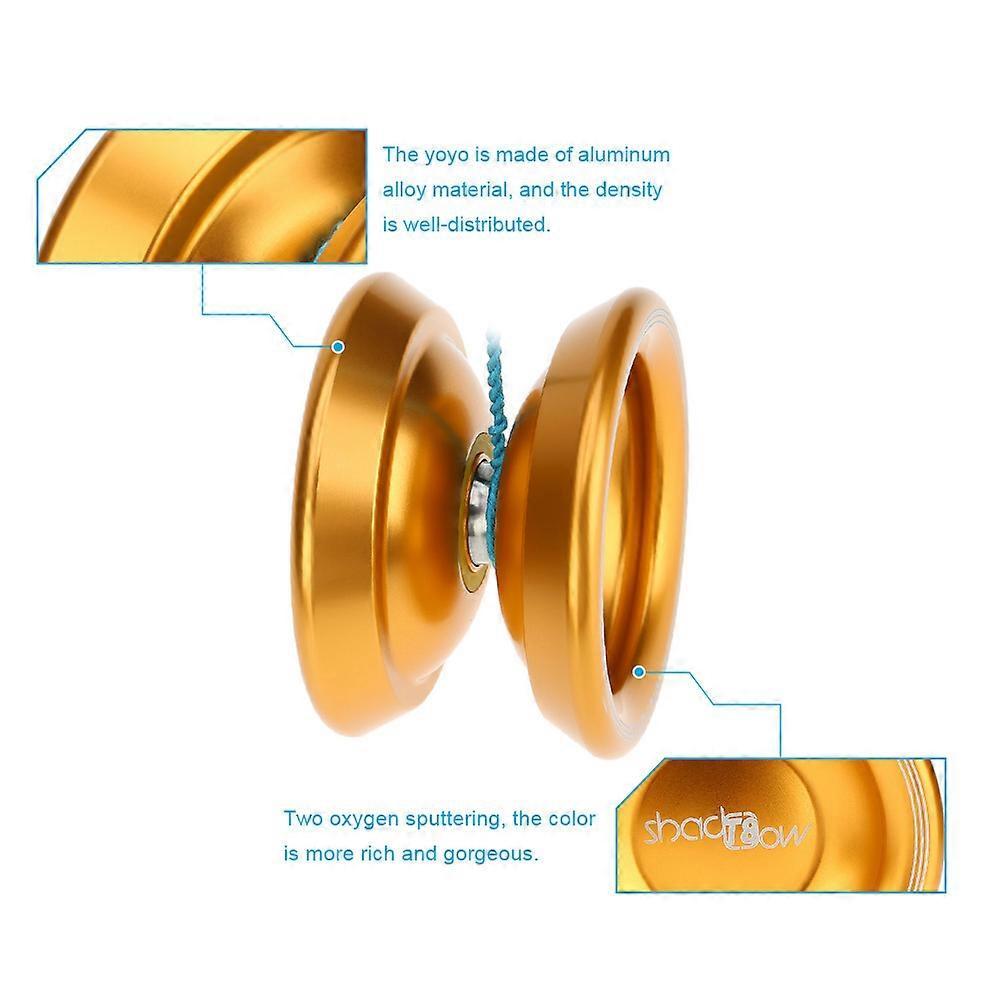 Metallic Aluminium Alloy Yo-Yo Professional CNC Lathe Precision Durable Anodized Surface Advanced 8 Ball KK Bearing Gold For Trick