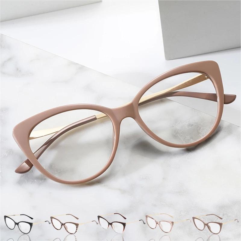 TR90 Anti Blue Light Cat Eye Glasses Women Luxury Designer Retro Eyeglasses for Ladies Optical Frame Fashion