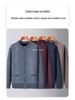 Men's Plus Velvet Knit Cardigan: Warm, Thick Sweater for Middle-aged and Elderly, Perfect for Autumn and Winter