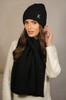 Winter Set Hat with Scarf Color Black Kamea-Cosmos