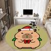 1pc Capybara Christmas Chair Carpet for Office, Soft Flannel Throw Mat, Perfect for Office, Holiday Party Decoration Choice Yy260209038
