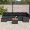 Garden Sofa Set with Cushions 8 pcs Black Poly Rattan