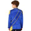 Kids Circus Ringmaster Jacket Long Sleeve Zip Up Tassel Golden Braided Tape Major Uniform Costume Sash