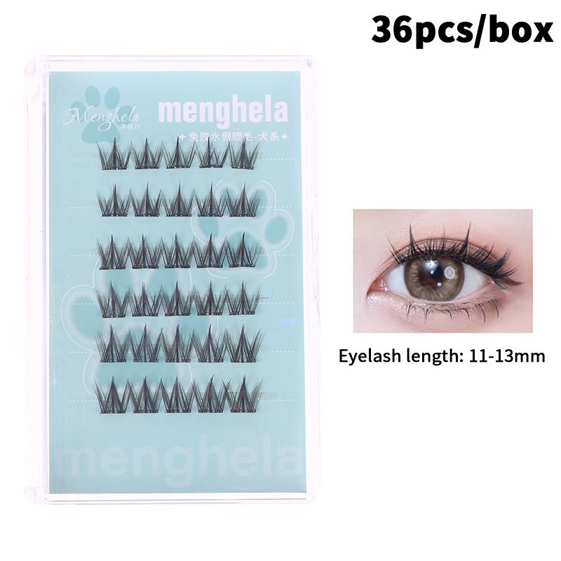 36Pcs/Box Glue-Free False Eyelashes Easy-To-Apply Segmented Clusters For Beginners, Fairy-Like Lashes For Woman