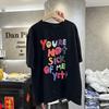 Colorful Letters Smiling Face Print Graffiti Short-sleeved T-shirt for Women In Summer Updated Stylishable Base Blouse