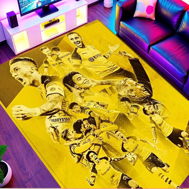 Borussia Dortmund Print Rug, Washable Floor Carpet, For Entryway Dorm Laundry Room Office Study, Home Decor Birthday Christmas Gift