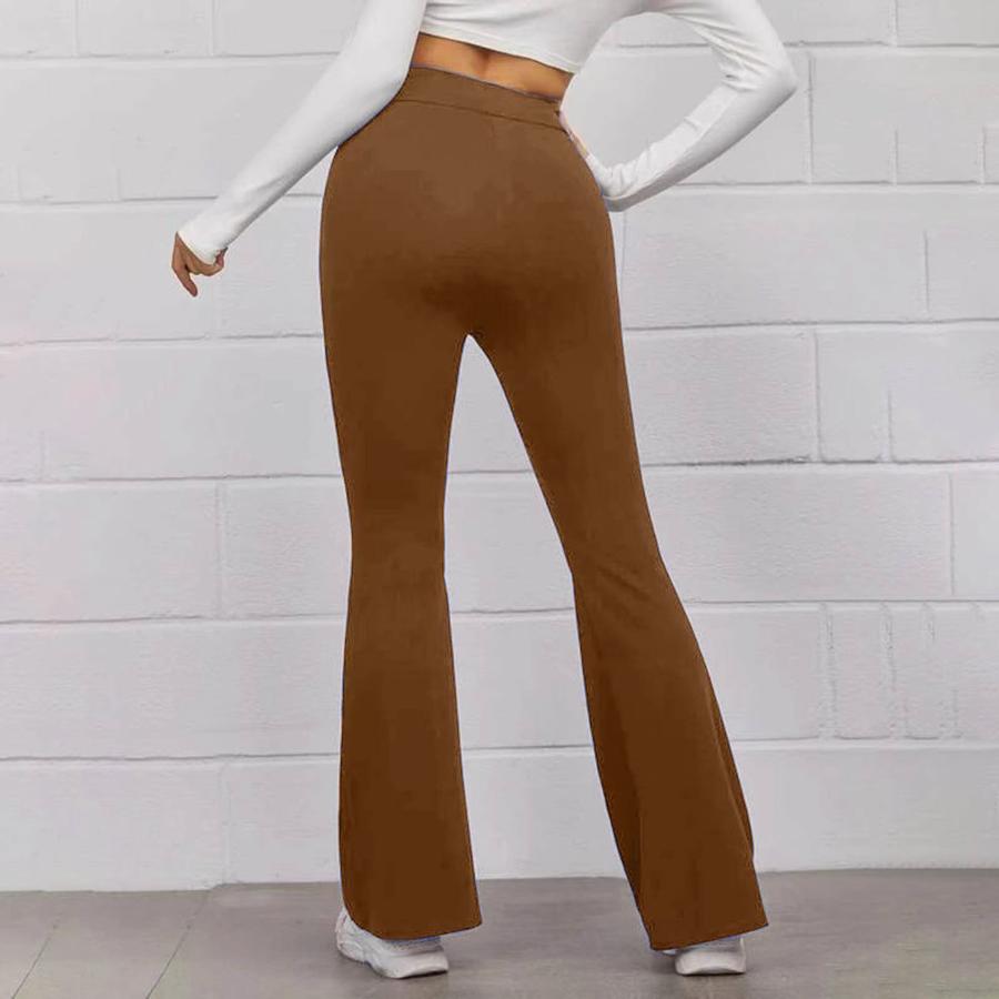 Women's Elastic Waist Solid Color Yoga Pants Athletic Running Casual Leggings