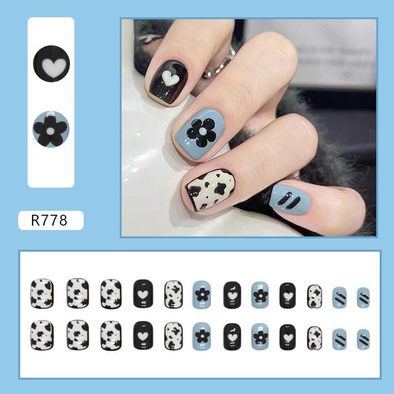 Sweet Cool Dark Style Removable Fake Nail Art Stickers