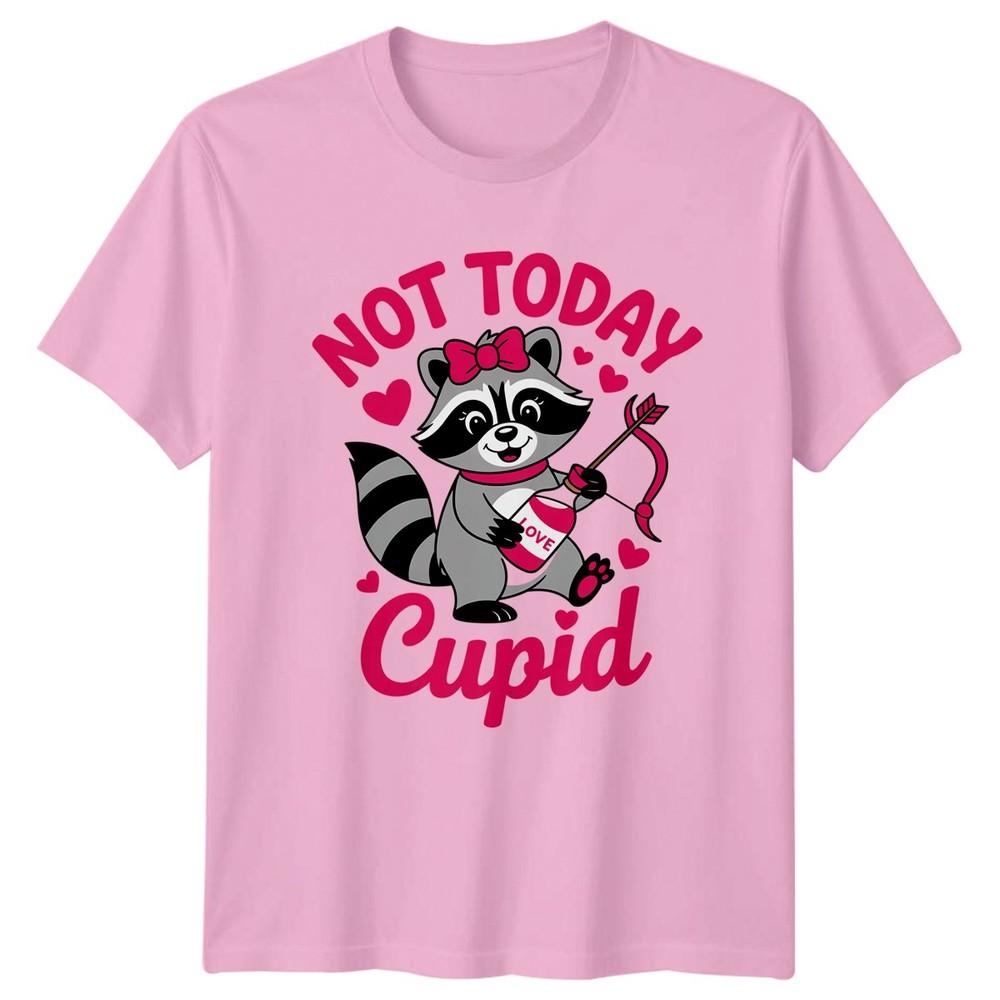Not Today Cupid Unisexs TShirt Raccoon Anti Valentine Animal Humor