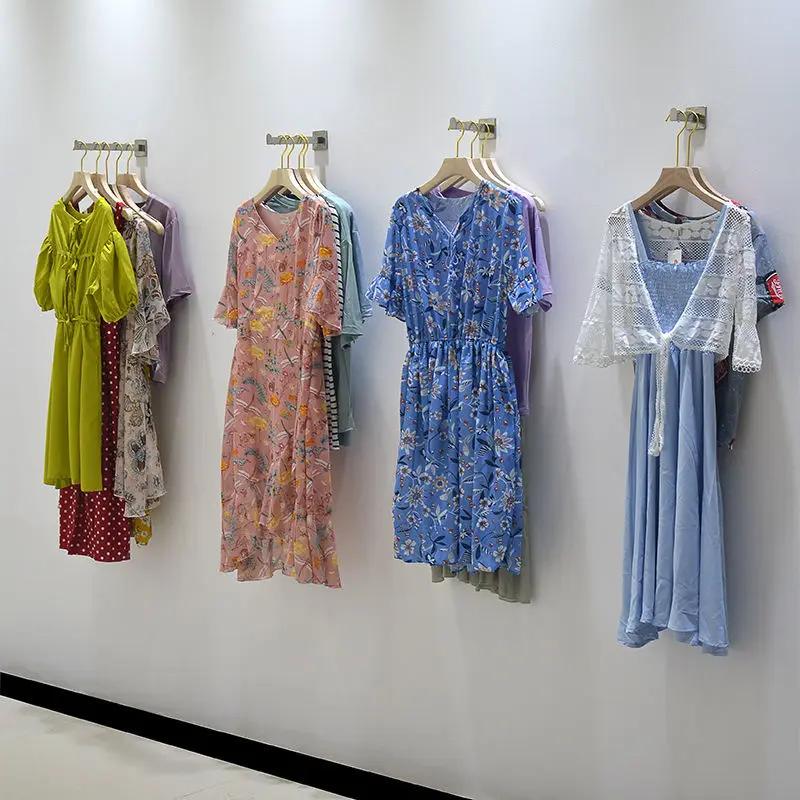 Thickened Hook Stainless Steel Wire Drawing Point Hanging Pole Wall Decor Clothing Shops Display Hangers Rack Wardrobe Storage