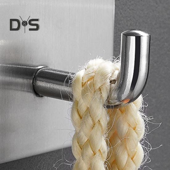 6st Väggförvaringskrokar Starka bärande stansfri Enkel installation Självhäftande krokar i rostfritt stål