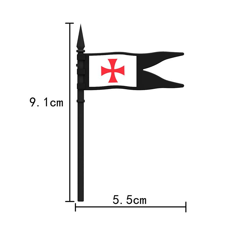 Medieval Military Castle Knights Temple Cross Arryn Flag Figures Set Soldiers Army Weapons Shield Sword Helmet Bricks Toys